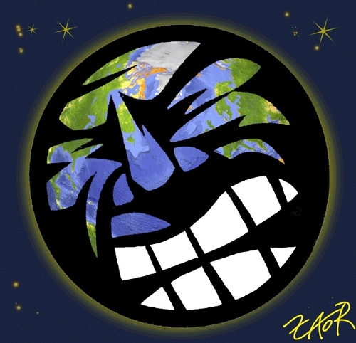 Cartoon: earth in pain (medium) by johnxag tagged pain,suffer,environment,problem,earth,johnxag