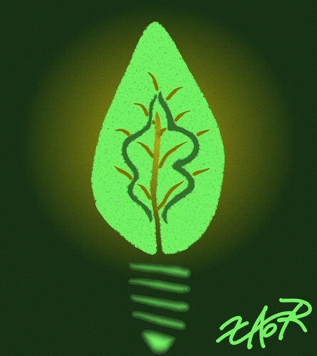 Cartoon: energizer (medium) by johnxag tagged leaves,plant,environment,problem,earth,johnxag