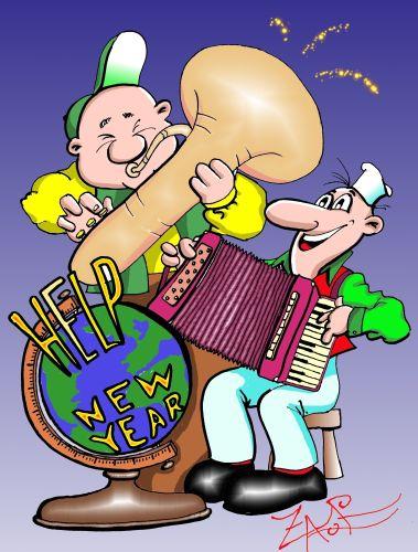Cartoon: help new year (medium) by johnxag tagged voices,singing,choir,musicians,year,new
