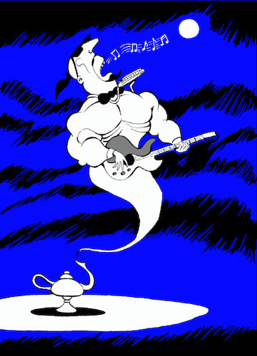 Cartoon: Alaaddin Blues... (medium) by berk-olgun tagged alaaddin,blues