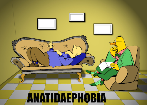 Cartoon: Anatidaephobia... (medium) by berk-olgun tagged anatidaephobia