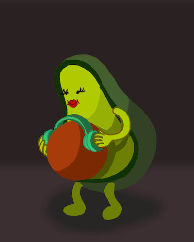 Cartoon: Avocado... (medium) by berk-olgun tagged fetus,music