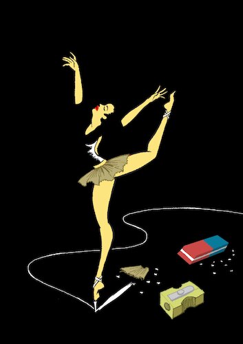 Cartoon: Ballerina Skirt... (medium) by berk-olgun tagged ballerina,skirt