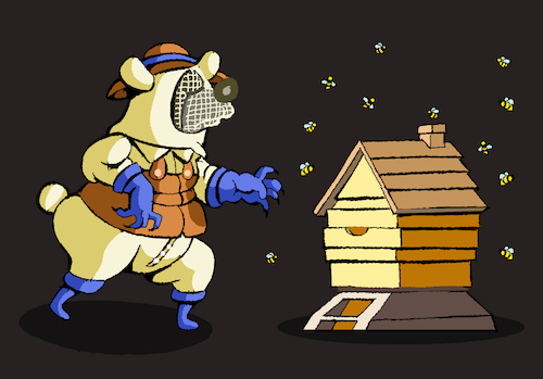 Cartoon: Beekeeper.... (medium) by berk-olgun tagged beekeeper