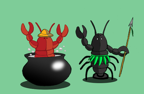 Cartoon: Black Lobster... (medium) by berk-olgun tagged black,lobster