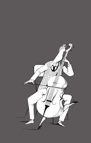 Cartoon: Cellist... (medium) by berk-olgun tagged cellist