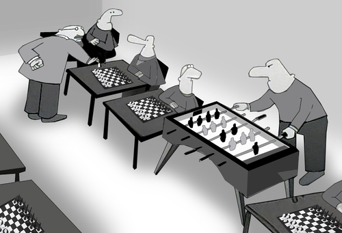 Cartoon: Chessmaster in trouble.. (medium) by berk-olgun tagged trouble,in,chessmaster