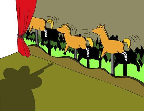 Cartoon: Cowboy Funfair... (medium) by berk-olgun tagged cowboy,funfair