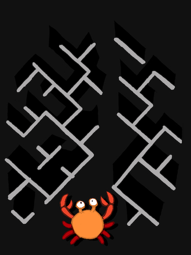 Cartoon: Crab Labyrinth... (medium) by berk-olgun tagged crab,labyrinth