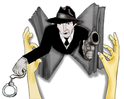 Cartoon: Crime Fiction.. (medium) by berk-olgun tagged crime,fiction