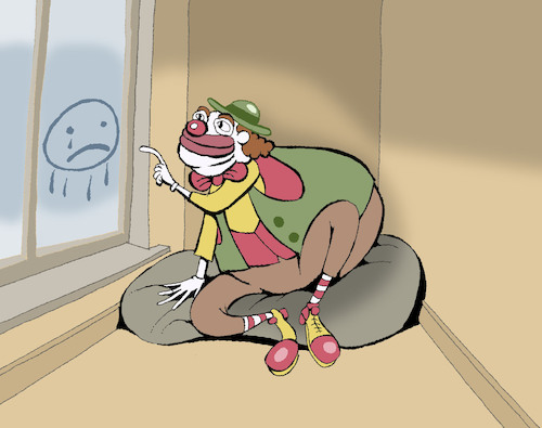 Cartoon: Crying Clown... (medium) by berk-olgun tagged crying,clown