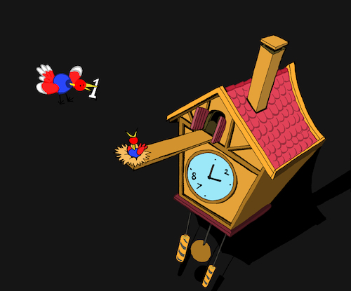 Cartoon: Cuckoo Clock... (medium) by berk-olgun tagged cuckoo,clock