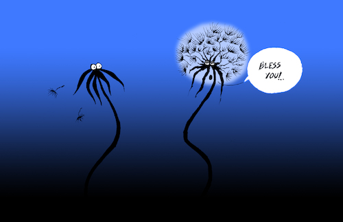 Cartoon: Dandelion... (medium) by berk-olgun tagged dandelion