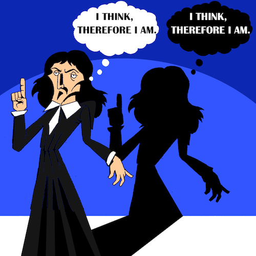 Cartoon: Descartes Shadow... (medium) by berk-olgun tagged descartes,shadow