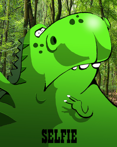 Cartoon: Dinosaur Selfie... (medium) by berk-olgun tagged dinosaur,selfie