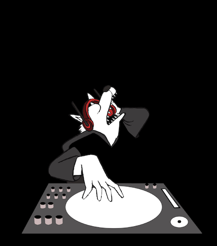Cartoon: DJ wolf... (medium) by berk-olgun tagged dj,wolf