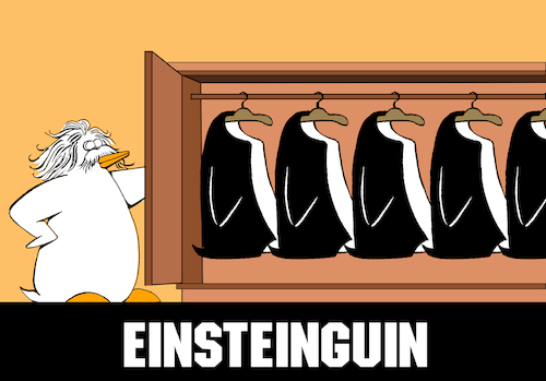 Cartoon: Einsteinguin... (medium) by berk-olgun tagged einsteinguin