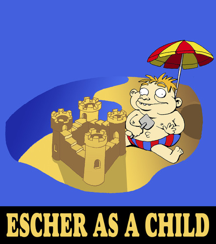 Cartoon: Escher as a Child... (medium) by berk-olgun tagged escher,as,child