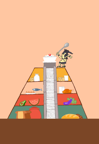 Cartoon: Food Pyramid... (medium) by berk-olgun tagged food,pyramid