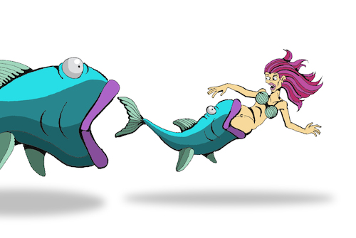 Cartoon: Forced Mermaid... (medium) by berk-olgun tagged forced,mermaid