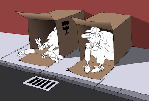 Cartoon: Fragile Homeless... (medium) by berk-olgun tagged fragile,homeless