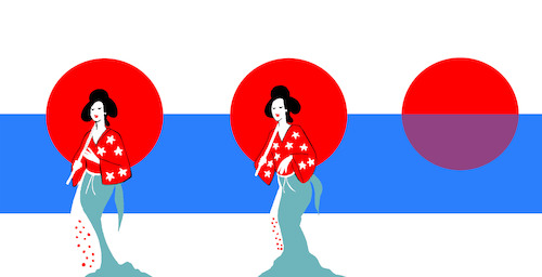 Cartoon: Geisha... (medium) by berk-olgun tagged geisha