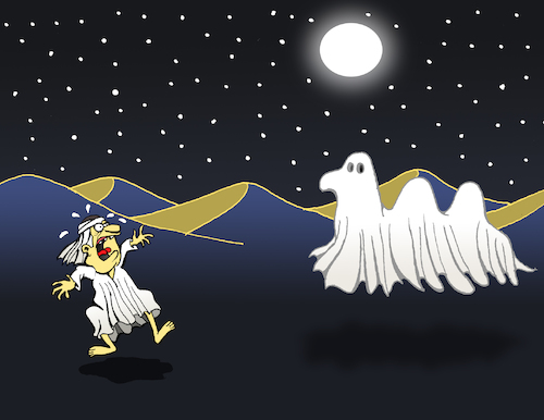 Cartoon: Ghost Camel... (medium) by berk-olgun tagged ghost,camel