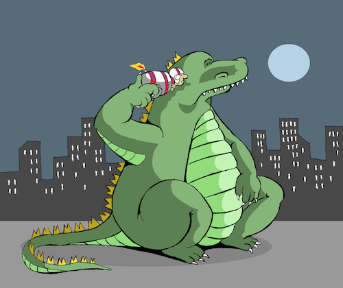 Cartoon: Godzilla... (medium) by berk-olgun tagged godzilla