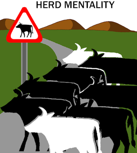 Cartoon: Herd Mentality... (medium) by berk-olgun tagged herd,mentality