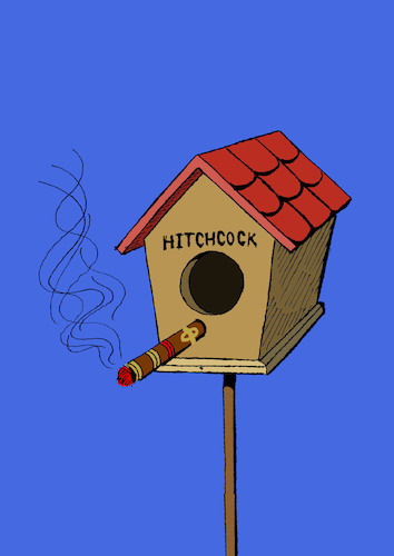 Cartoon: Hitchcock... (medium) by berk-olgun tagged hitchcock