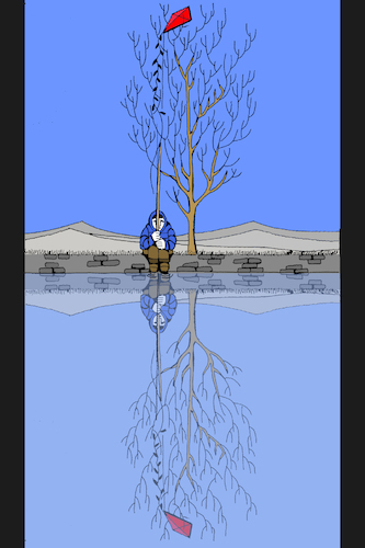 Cartoon: I Miss my Kite... (medium) by berk-olgun tagged fishing