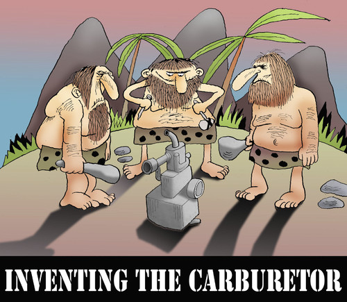 Cartoon: Inventing the Carburetor... (medium) by berk-olgun tagged inventing,the,carburetor