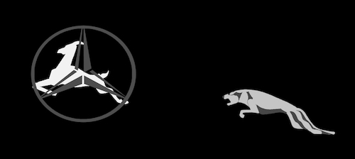 Cartoon: Jaguar vs Mercedes... (medium) by berk-olgun tagged jaguar,vs,mercedes