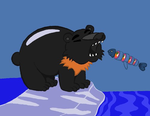 Cartoon: Japanese Bear... (medium) by berk-olgun tagged japanese,bear