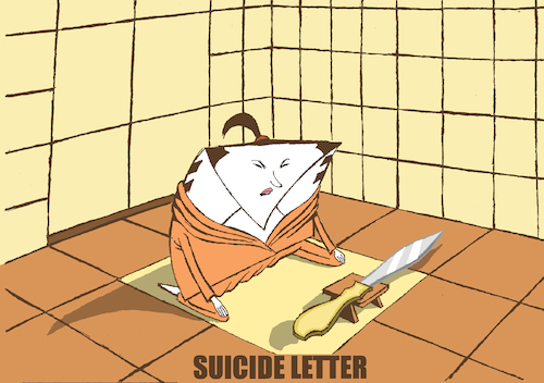 Cartoon: Letter Opener... (medium) by berk-olgun tagged harakiri