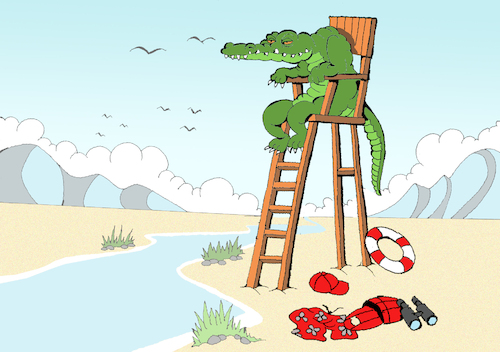 Cartoon: Lifeguard... (medium) by berk-olgun tagged lifeguard