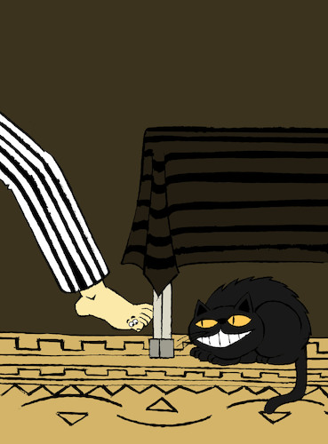 Cartoon: Little Toe... (medium) by berk-olgun tagged black,cat