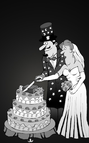 Cartoon: Magician Wedding... (medium) by berk-olgun tagged magician,wedding