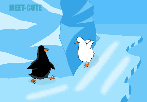 Cartoon: Meet Cute... (medium) by berk-olgun tagged meet,cute