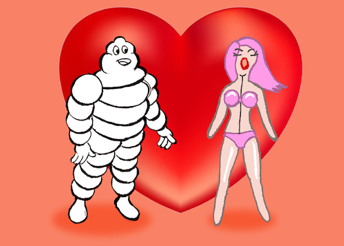 Cartoon: Michelin Mascot in Love... (medium) by berk-olgun tagged michelin,mascot