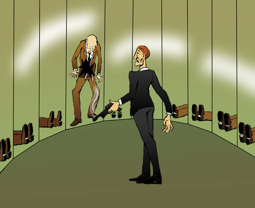 Cartoon: Mirrors... (medium) by berk-olgun tagged mirrors