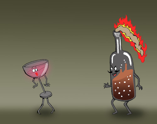 Cartoon: Molotov Cocktail... (medium) by berk-olgun tagged molotov,cocktail