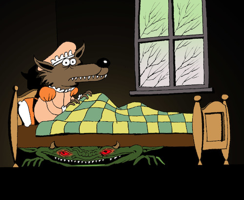 Cartoon: Monster Under My Bed... (medium) by berk-olgun tagged monster,under,my,bed