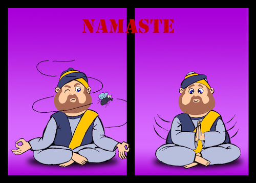 Cartoon: Namaste... (medium) by berk-olgun tagged namaste