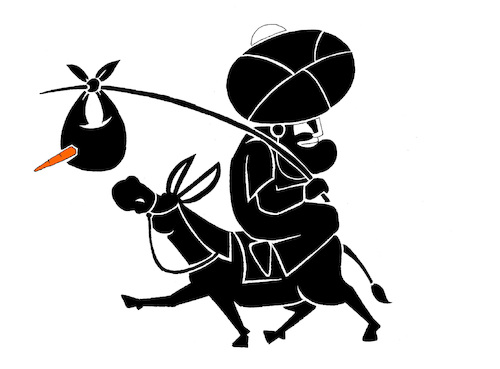 Cartoon: Nasreddin and Carrot... (medium) by berk-olgun tagged nasreddin,and,carrot