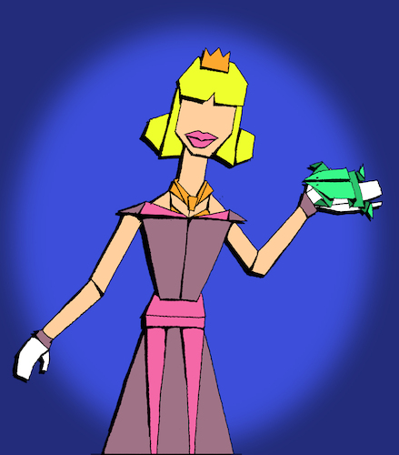 Cartoon: Origami Frog Prince... (medium) by berk-olgun tagged origami,frog,prince