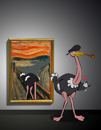Cartoon: Ostrich Scream... (medium) by berk-olgun tagged ostrich,scream