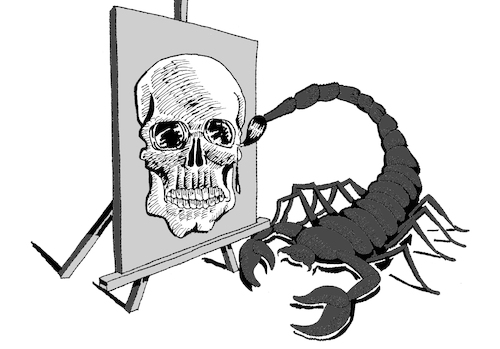 Cartoon: Painter Scorpion... (medium) by berk-olgun tagged painter,scorpion