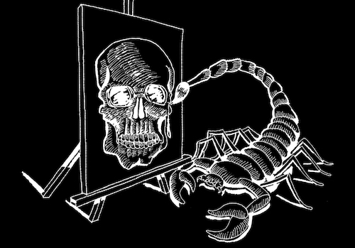 Cartoon: Painter Scorpion... (medium) by berk-olgun tagged painter,scorpion