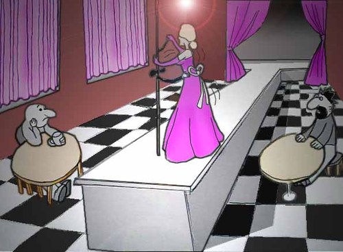 Cartoon: Pink Humor-Pipe Dance (medium) by berk-olgun tagged pink,humor